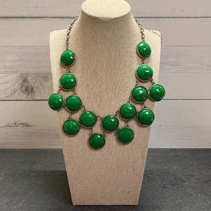 Vintage Faceted Bright Green Bib Necklace
